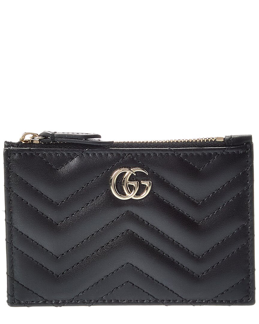 Gucci Gucci Gg Marmont Zip Leather Key Pouch