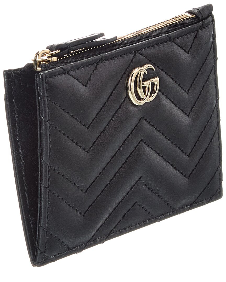 Gucci Gucci Gg Marmont Zip Leather Key Pouch