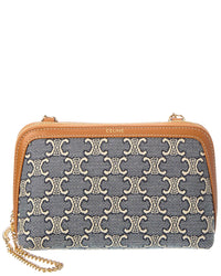 CELINE Celine Logo Leather Crossbody