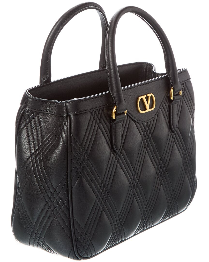 Valentino Vlogo Quilted Leather Satchel