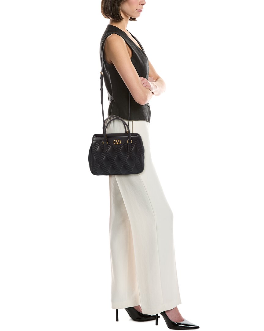 Valentino Vlogo Quilted Leather Satchel
