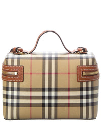 Burberry Burberry Check E-Canvas & Leather Vanity Case