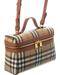 Burberry Burberry Check E-Canvas & Leather Vanity Case