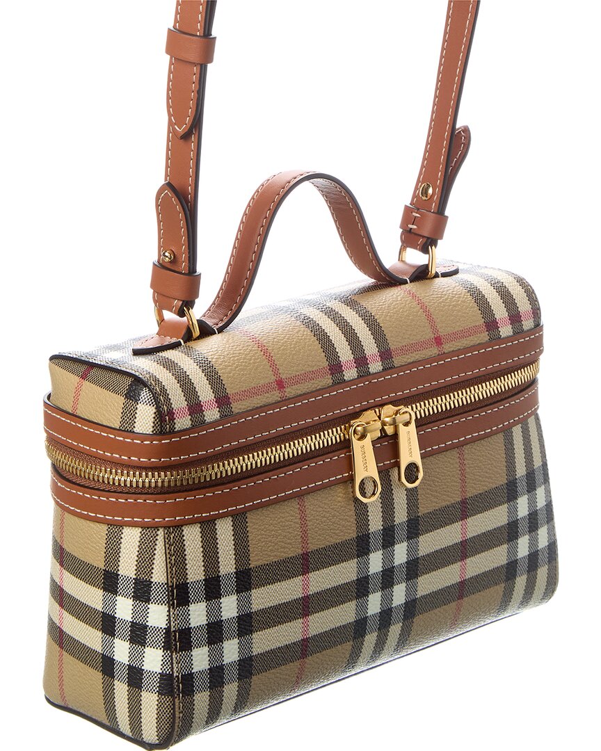 Burberry Burberry Check E-Canvas & Leather Vanity Case