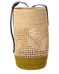 Khaite Billie Small Raffia & Leather Bucket Bag