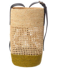 Khaite Billie Small Raffia & Leather Bucket Bag