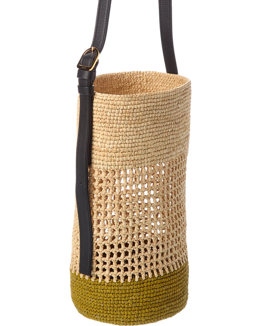 Khaite Billie Small Raffia & Leather Bucket Bag