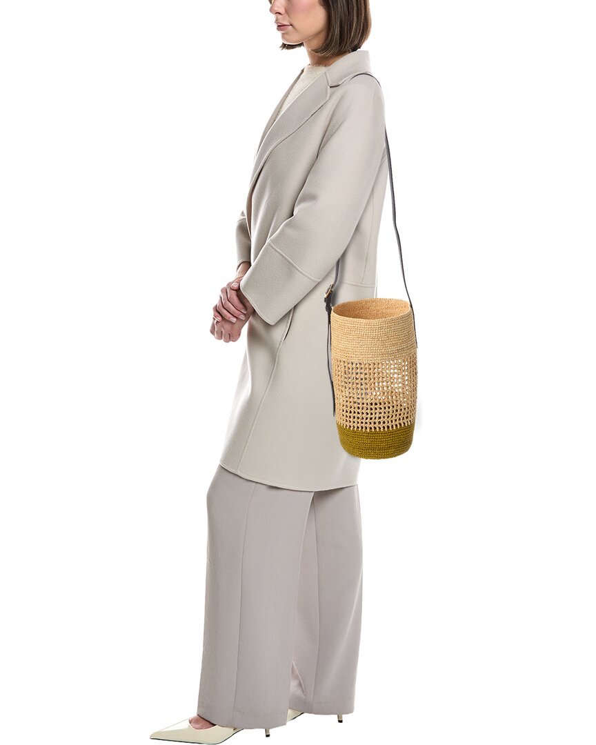 Khaite Billie Small Raffia & Leather Bucket Bag