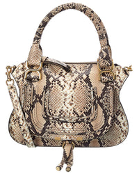 Chloé Chloé Marcie Small Snake-Embossed Leather Satchel