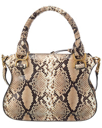 Chloé Chloé Marcie Small Snake-Embossed Leather Satchel