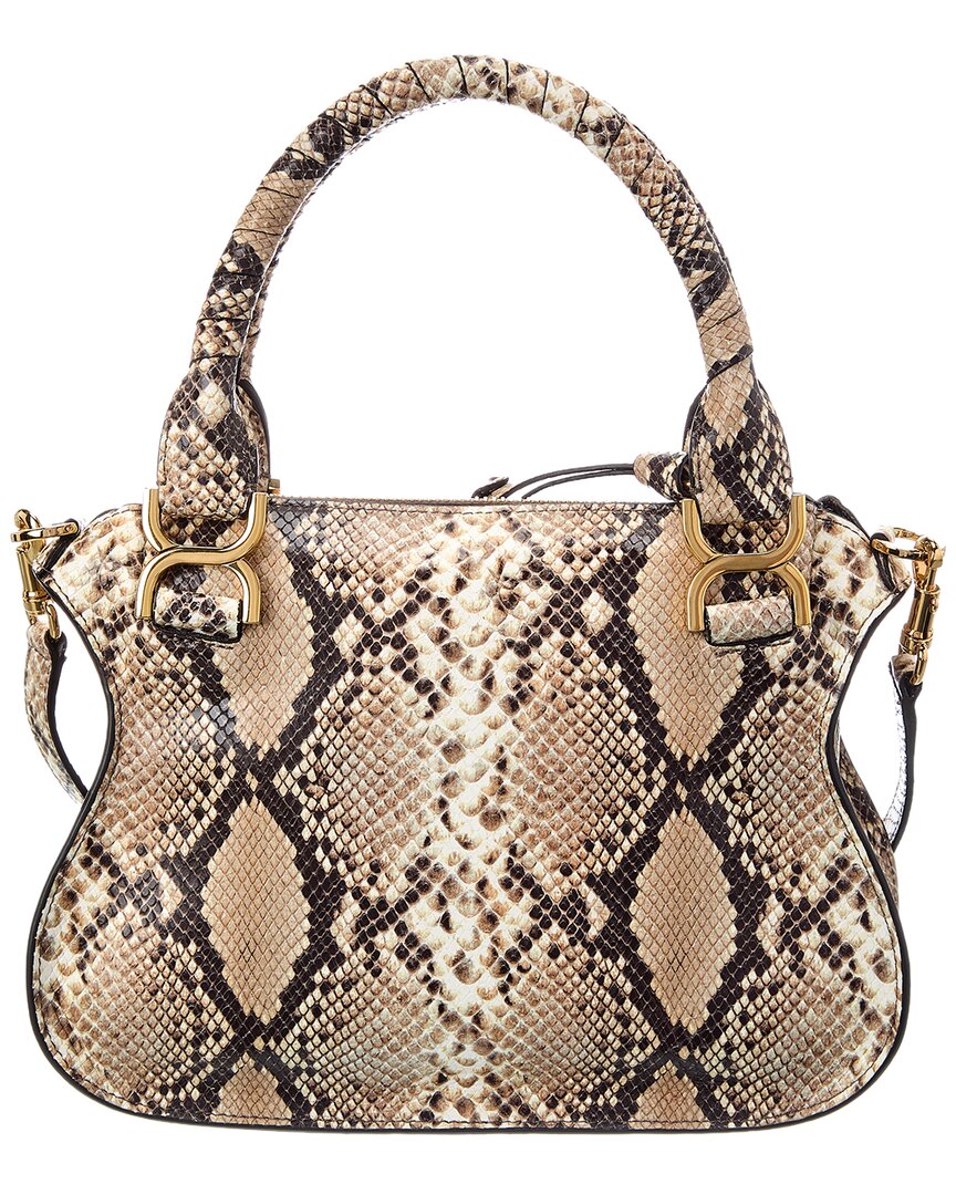 Chloé Chloé Marcie Small Snake-Embossed Leather Satchel