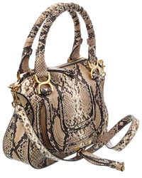 Chloé Chloé Marcie Small Snake-Embossed Leather Satchel