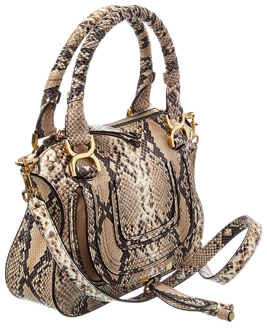 Chloé Chloé Marcie Small Snake-Embossed Leather Satchel