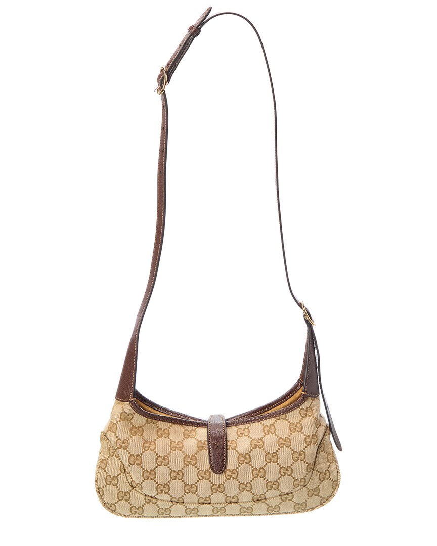 Gucci Gucci Jackie Slim Medium Canvas & Leather Hobo Bag