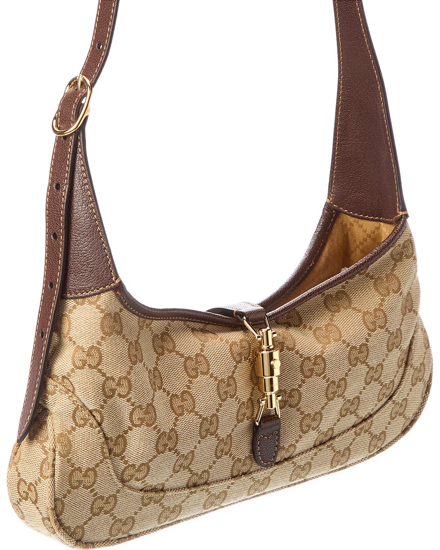 Gucci Gucci Jackie Slim Medium Canvas & Leather Hobo Bag