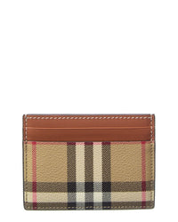 Burberry Burberry Check E-Canvas & Leather Card Holder