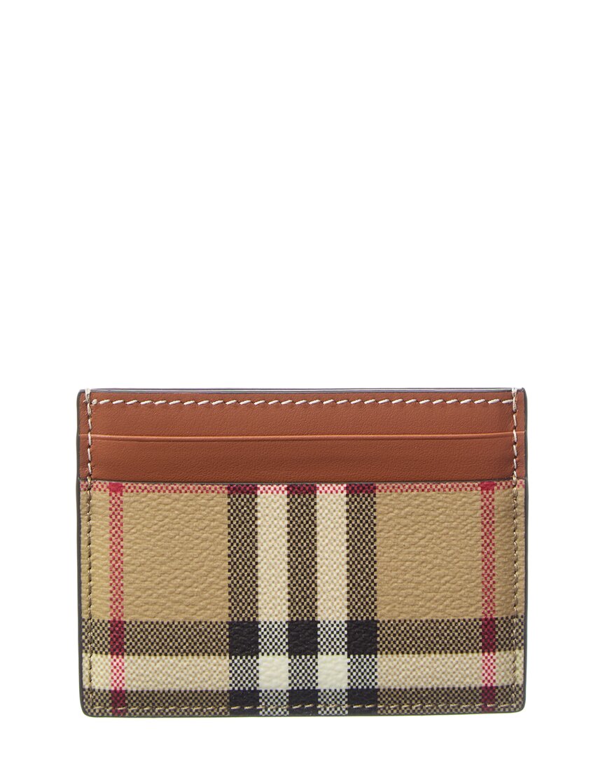 Burberry Burberry Check E-Canvas & Leather Card Holder