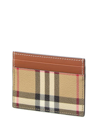 Burberry Burberry Check E-Canvas & Leather Card Holder