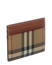 Burberry Burberry Check E-Canvas & Leather Card Holder