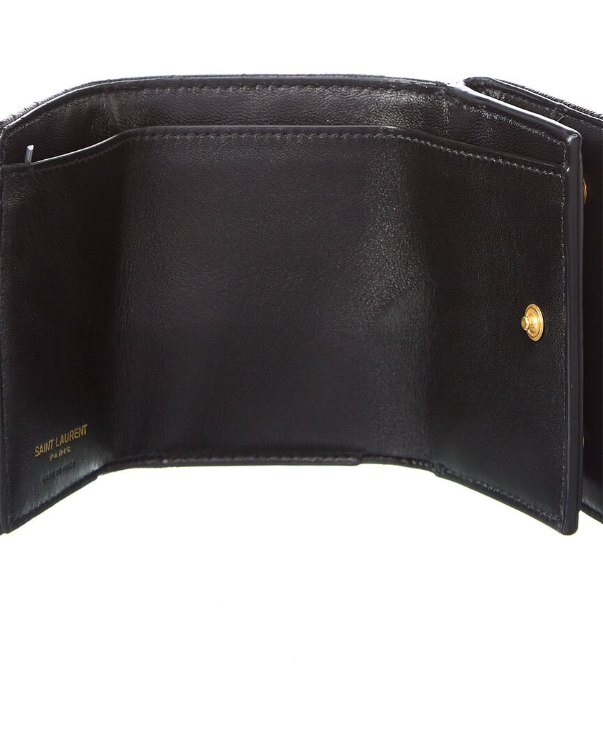 Saint Laurent Cassandra Leather French Wallet