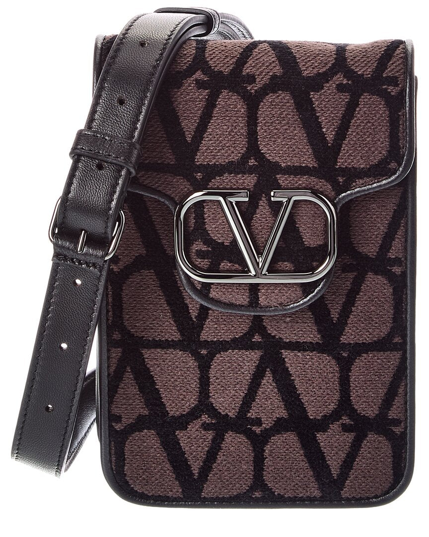 Valentino Valentino Vlogo Toile Iconographe Canvas & Leather Smartphone Case