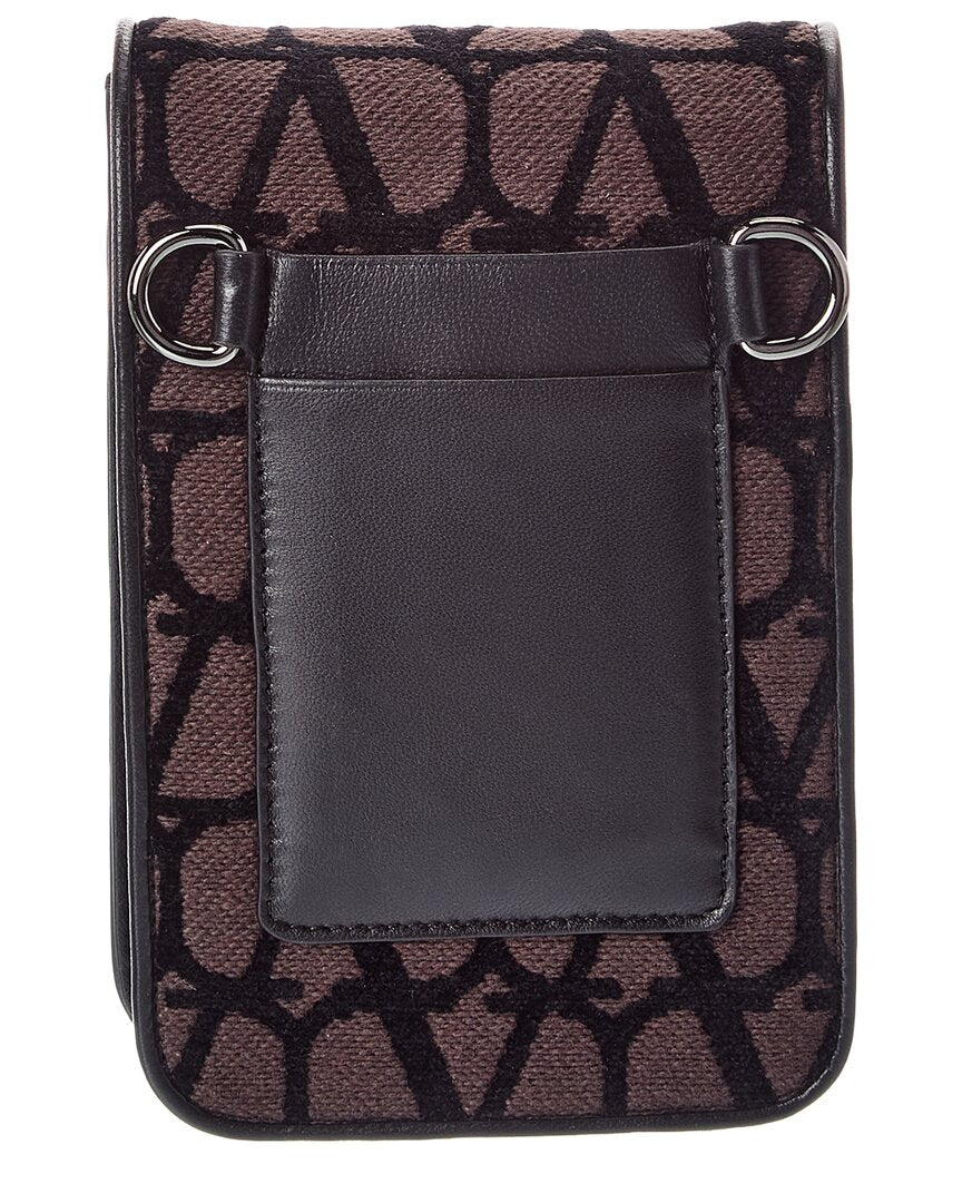 Valentino Valentino Vlogo Toile Iconographe Canvas & Leather Smartphone Case