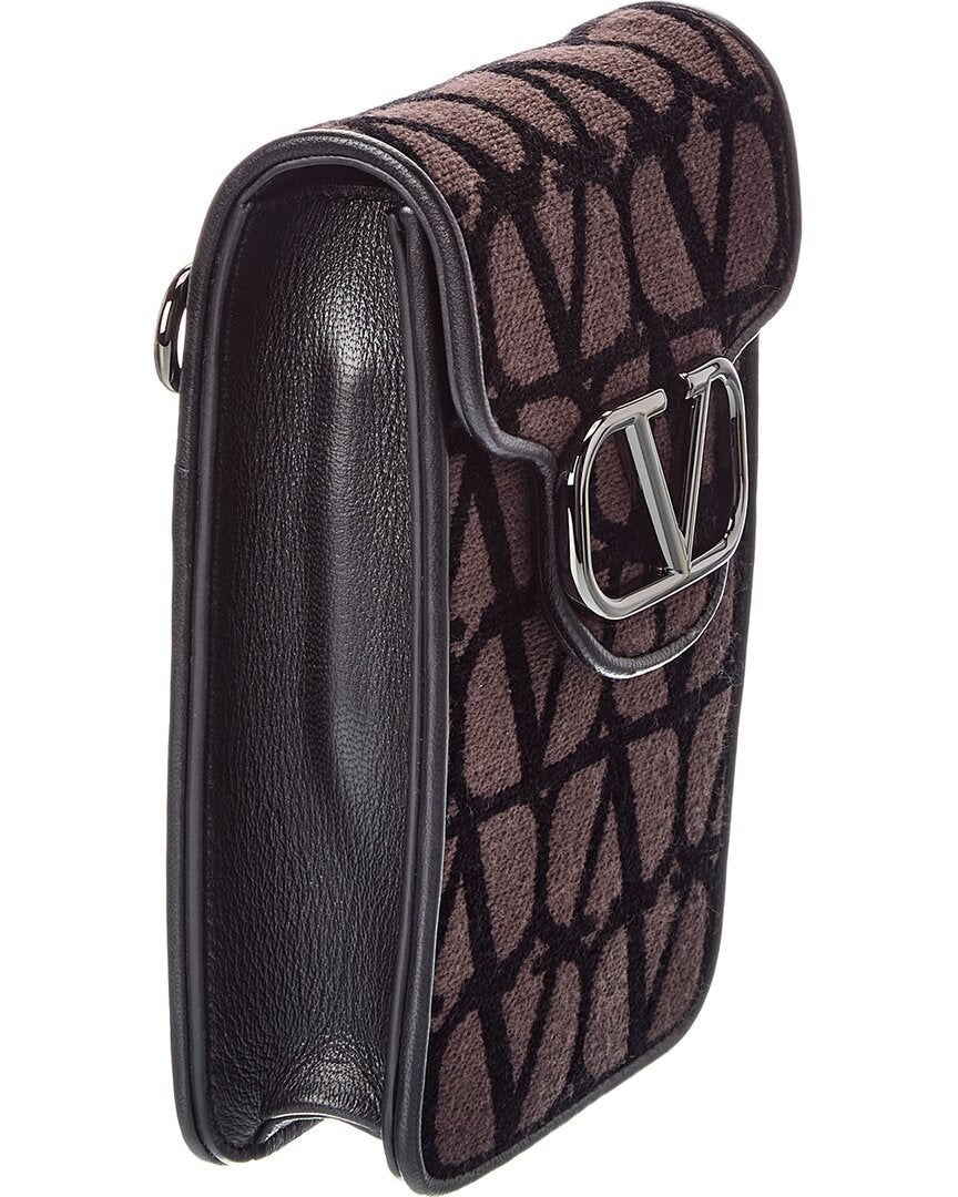 Valentino Valentino Vlogo Toile Iconographe Canvas & Leather Smartphone Case