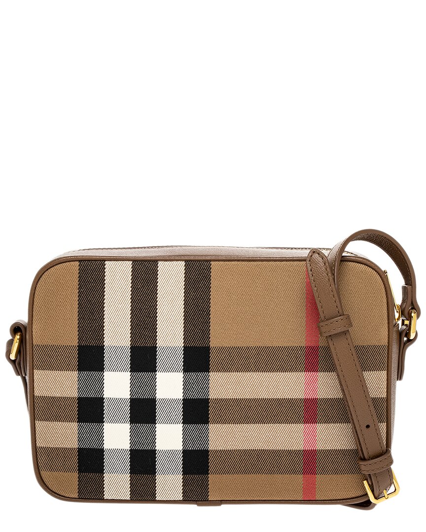 Burberry Check Canvas & Leather Shoulder Bag – Bluefly