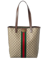 Gucci Gucci Ophidia Medium Gg Supreme Canvas & Leather Tote
