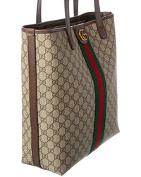 Gucci Gucci Ophidia Medium Gg Supreme Canvas & Leather Tote
