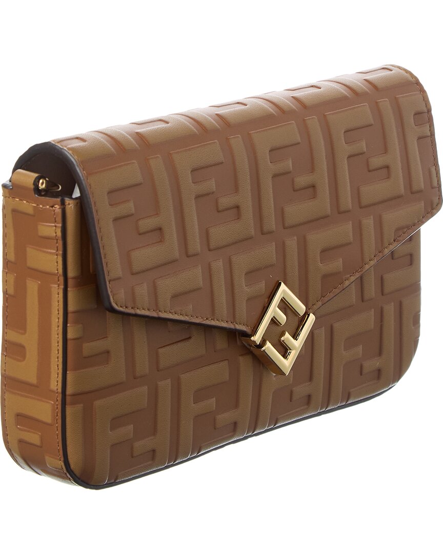 Fendi Ff Diamonds Leather Wallet On Chain