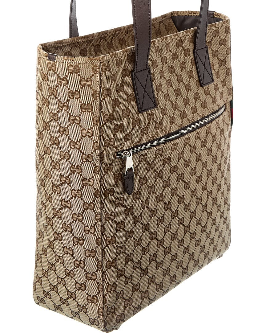 Gucci Gg Canvas & Leather Tote