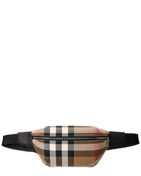 Burberry Check Canvas & Leather Belt Bag