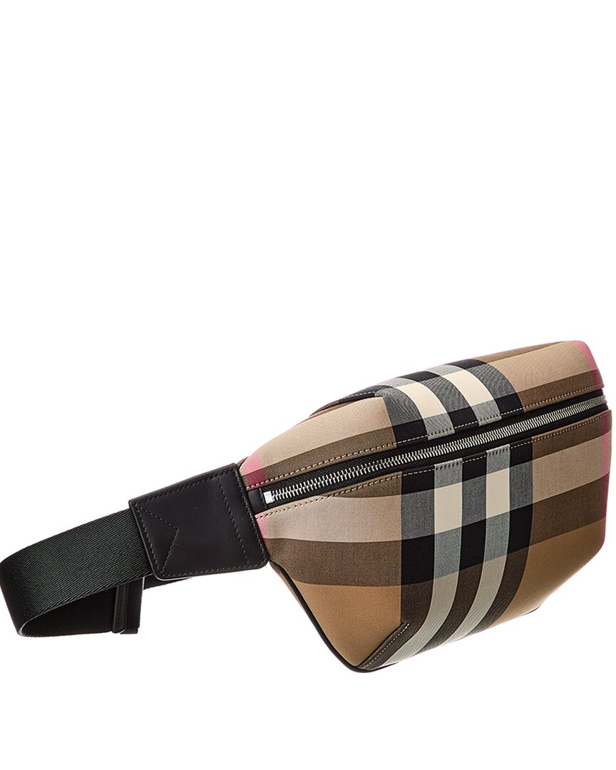 Burberry Check Canvas & Leather Belt Bag
