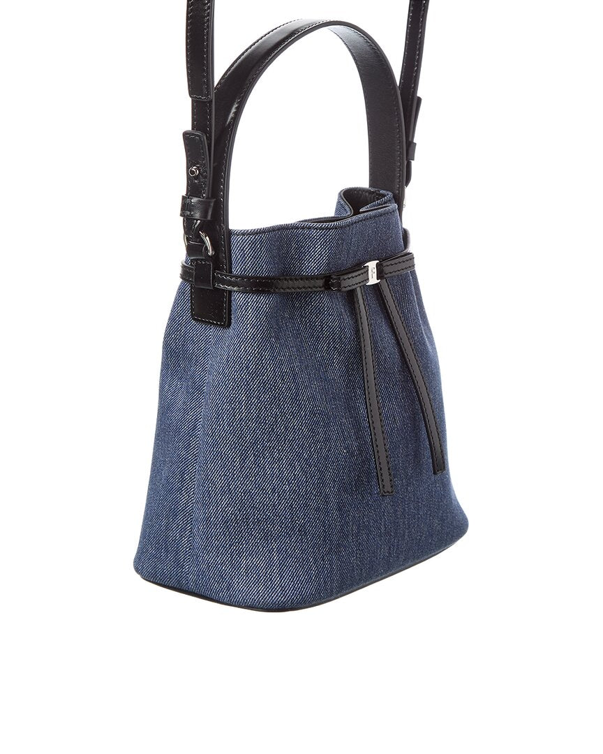 Ferragamo Denim & Leather Bucket Bag
