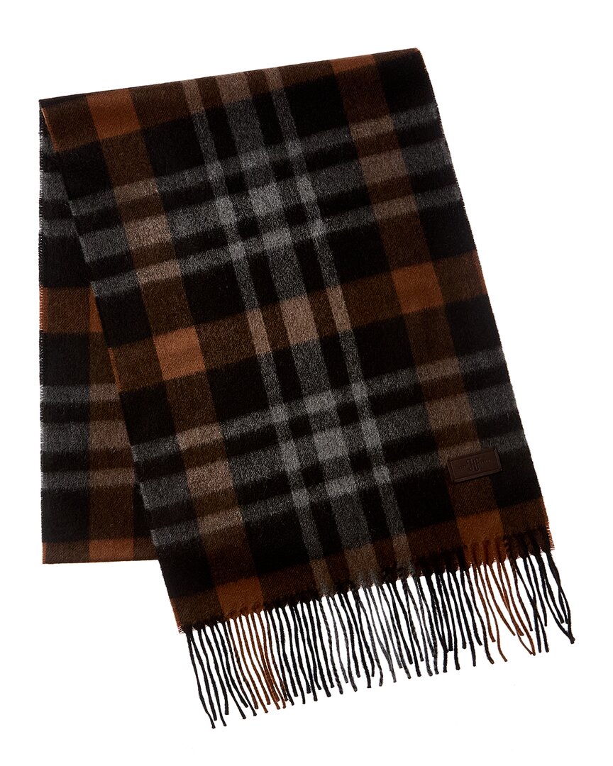 Hickey Freeman Exploded Plaid Cashmere Scarf