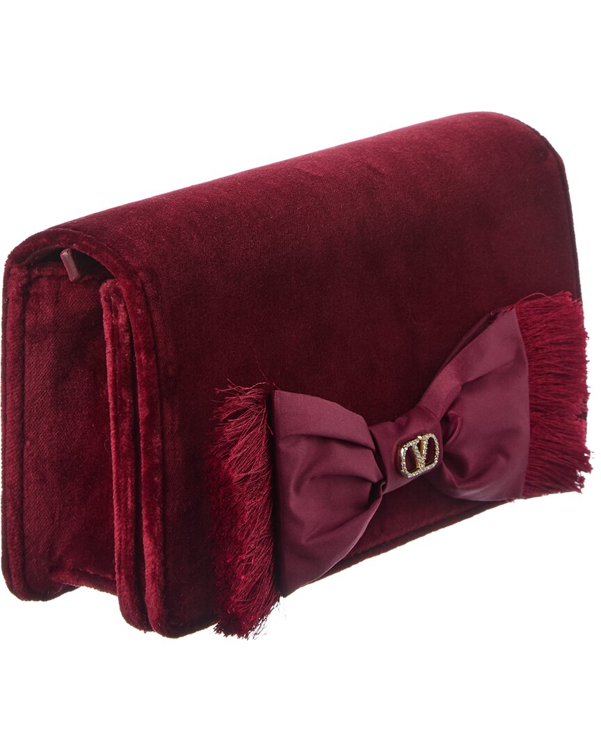 Valentino Valentino Vlogo Signature Mini Velvet Wallet On Chain