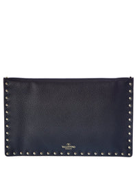 Valentino Rockstud Grainy Leather Pouch