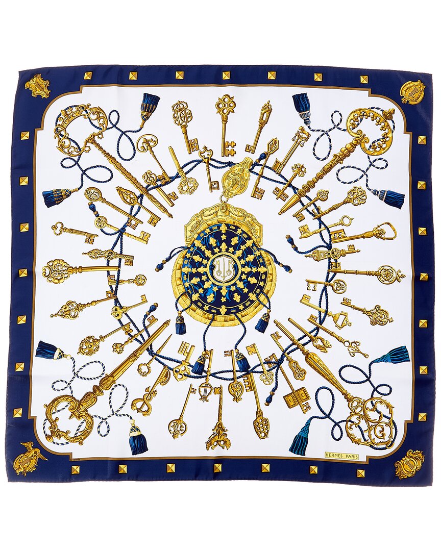 Hermès Les Cles Caty Latham Silk Scarf (Authentic Pre-Loved)
