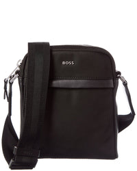 Hugo Boss Highway N Ns Zip Leather-Trim Reporter Bag