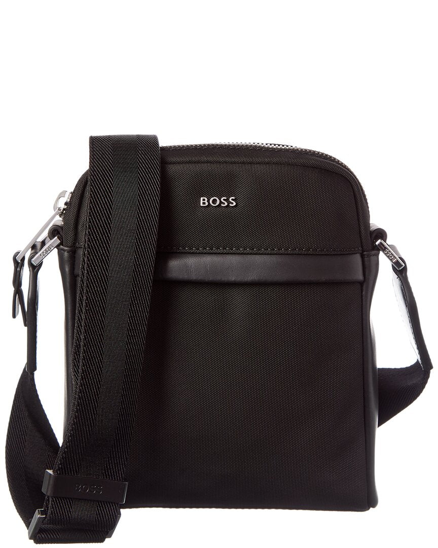 Hugo Boss Highway N Ns Zip Leather-Trim Reporter Bag
