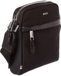 Hugo Boss Highway N Ns Zip Leather-Trim Reporter Bag