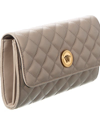 Versace Medusa Quilted Leather Wallet On Chain