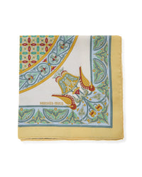 Pre-Owned Hermès Ciels Byzantins By Julia Abadie Mm Printed Silk Scarf (Authentic Pre-
