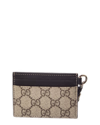 Gucci Gucci Emblem Gg Supreme Canvas & Leather Card Case