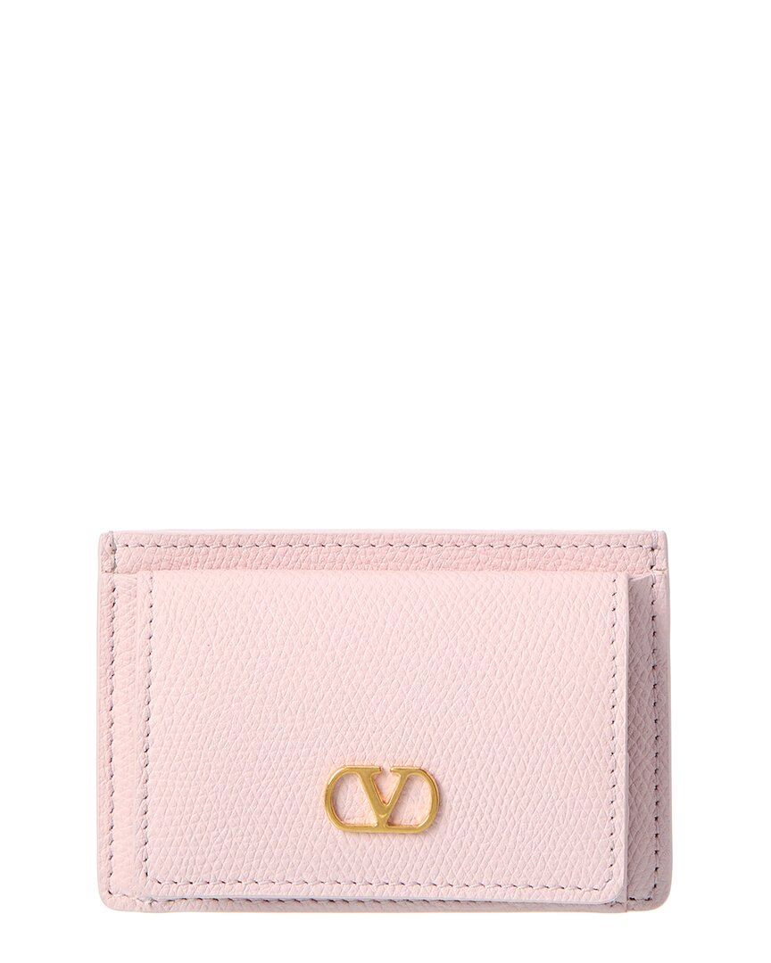 Valentino Vlogo Signature Leather Card Case ONE SIZE Pink