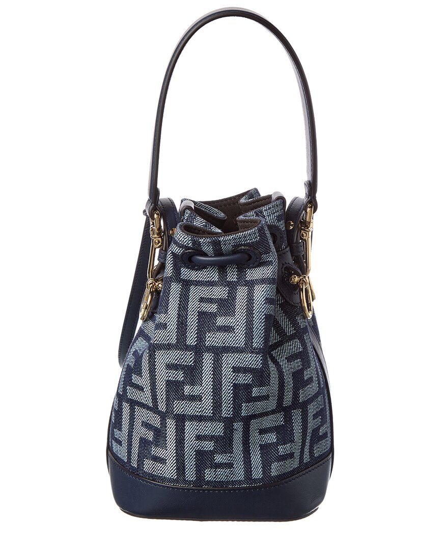 FENDI Fendi Ff Logo Canvas & Leather Bucket Bag
