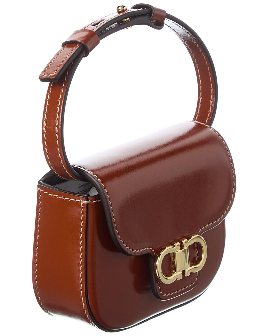 Ferragamo Ferragamo Gancini Leather Keychain