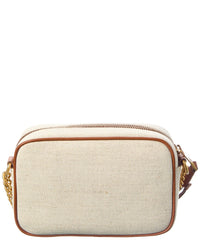 Balmain Logo Canvas & Leather Crossbody