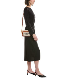 Balmain Logo Canvas & Leather Crossbody